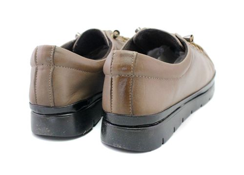 Pantofi casual dama de culoare nurca - Model Hera