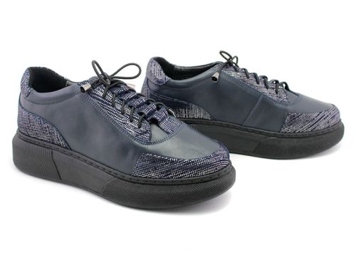 Pantofi casual dama in albastru inchis - Model Talia.