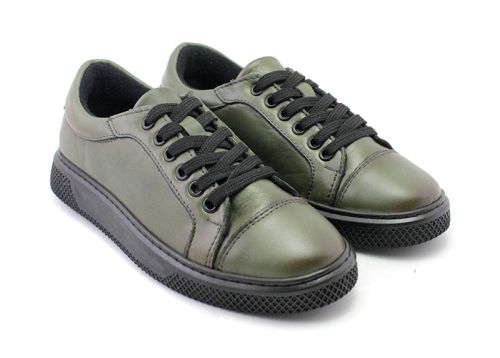 Pantofi casual dama in verde - Model Leia Prim.