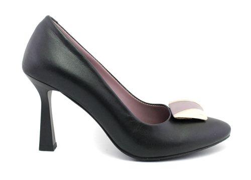Pantofi formali dama in negru si mov, model Alexandra