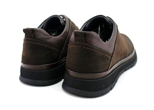 Мъжки ежедневни обувки с връзки в кафяво - Модел Херардо ІІ