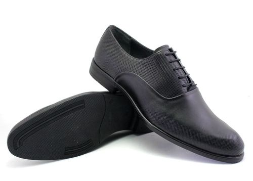 Мъжки официални обувки в черно, модел Ференц