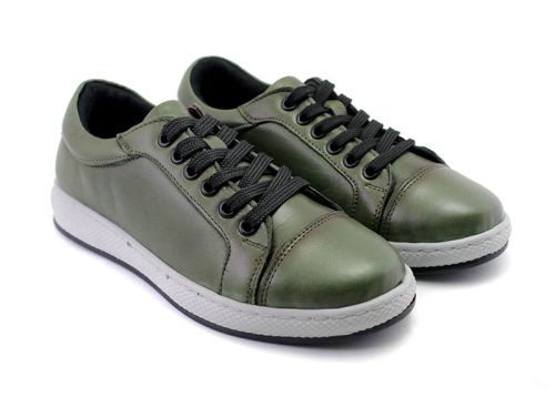 Pantofi casual dama in verde - Model Leia Prim.