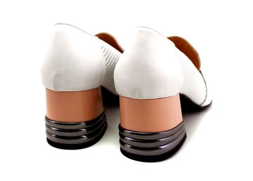 Pantofi formali dama alb, model Ameranta.