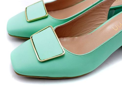 Дамски официални обувки в ментово зелено, модел Антонита.