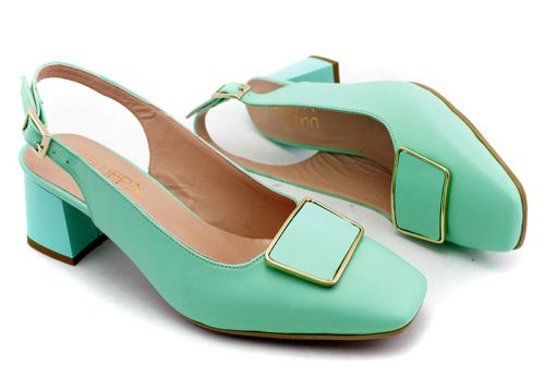 Дамски официални обувки в ментово зелено, модел Антонита.