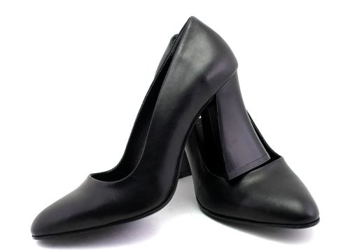 Pantofi formali dama in negru, model Leocadia.