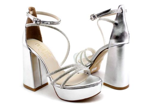 Дамски сандали на висок ток и платформа - Модел Филомена.