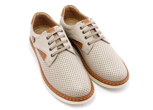 Мъжки, ежедневни обувки в бежово - Модел Игнасио.