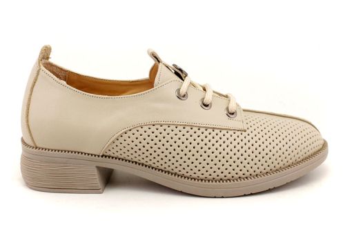 Pantofi casual dama in bej - Model Evlogia.