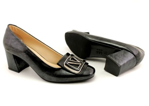 Pantofi formali dama in gri inchis, model Mikaela.