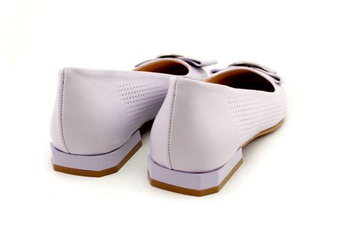 Pantofi de dama din piele naturala de culoare violet - Model Madonna.