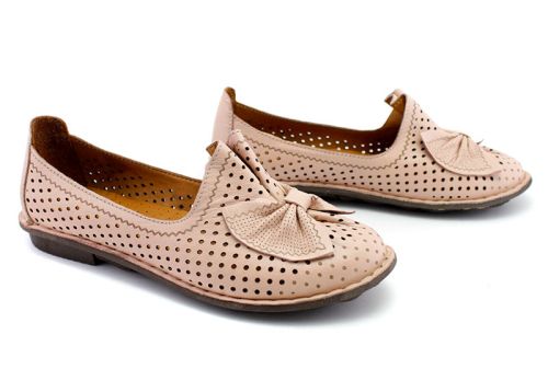 Дамски, ежедневни обувки от естествена кожа в розово, модел  Албиция.