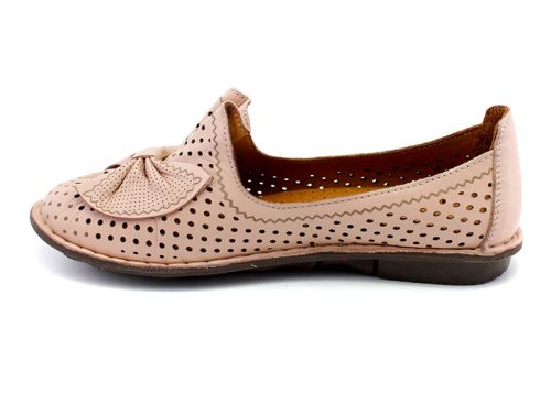 Pantofi casual dama din piele naturala de culoare roz, model Albitsia.