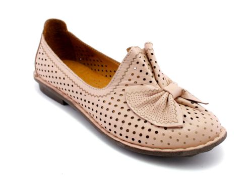 Дамски, ежедневни обувки от естествена кожа в розово, модел  Албиция