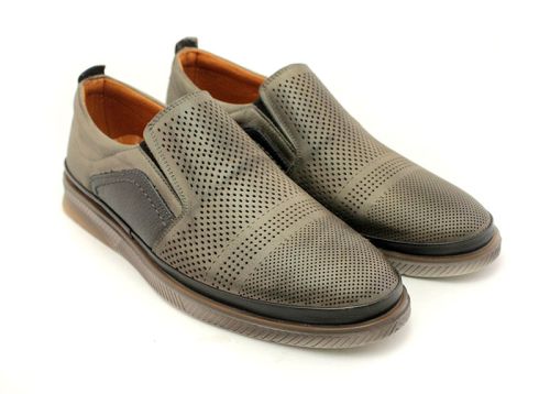 Pantofi casual barbatesti de culoare gri-bej - Model Marek.