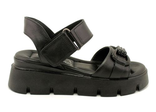 Дамски, ежедневни сандали в черно - Модел Пролет.