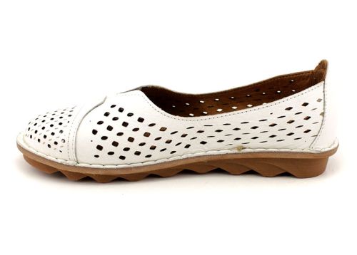 Дамски, летни обувки от естествена кожа в бяло, модел Сиена.
