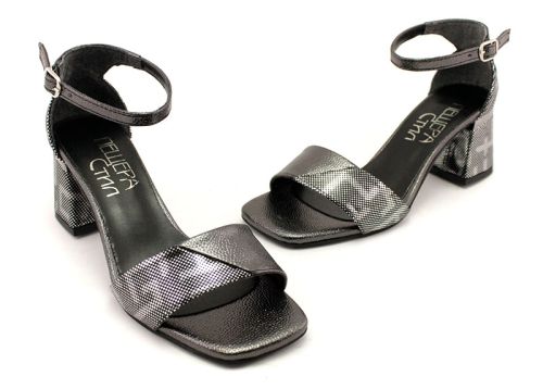 Sandale de dama in negru stralucitor - Model Ronda.