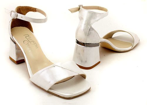 Sandale de dama din argintiu stralucitor - Model Ronda.