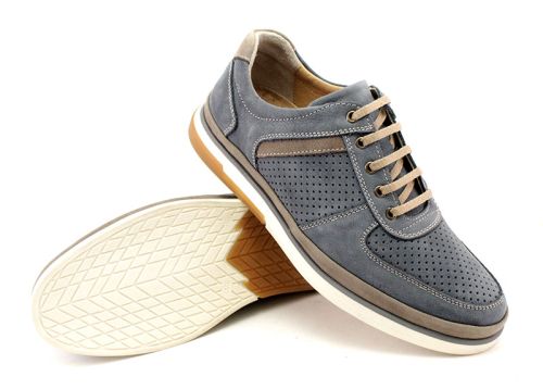 Мъжки, ежедневни обувки в дънково син цвят - Модел Добрил.