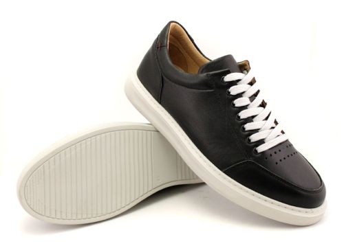 Pantofi casual barbatesti de culoare neagra - model Desislav.