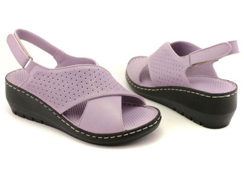 Дамски сандали от естествена кожа в лилаво - Модел Фея.