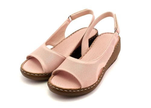 Дамски сандали от естествена кожа в розово - Модел Русалка.