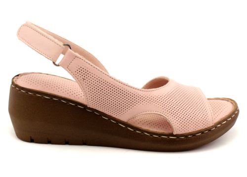 Дамски сандали от естествена кожа в розово - Модел Русалка.