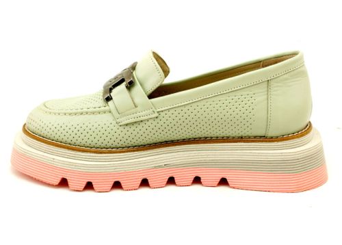 Дамски летни обувки от естествена кожа в резедаво - Модел Бегония.
