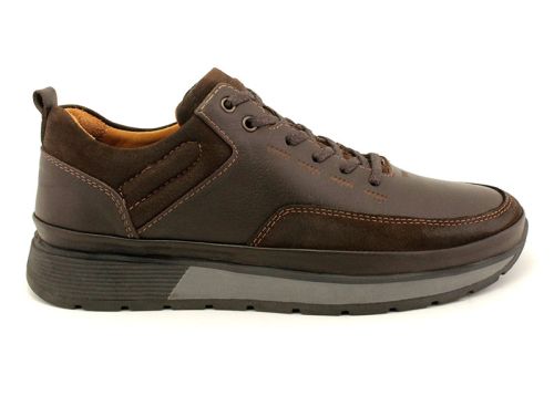 Мъжки, ежедневни обувки в тъмно кафяво - Модел Бруно.