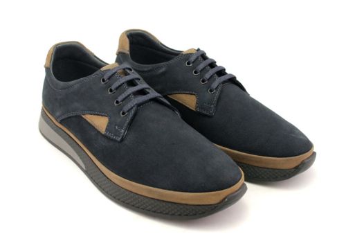 Мъжки, ежедневни обувки в тъмно синьо - Модел Амадео.
