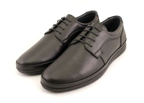 Мъжки ежедневни обувки с връзки в черно - Модел Александро.