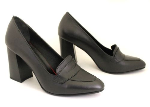 Pantofi formali dama din piele naturala neagra - Model Megan.