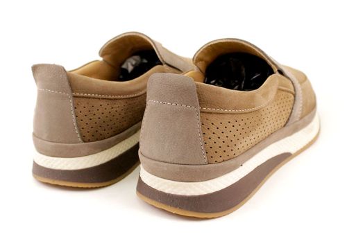 Мъжки ежедневни летни обувки от естествен набук във визонено - Модел Кубрат.