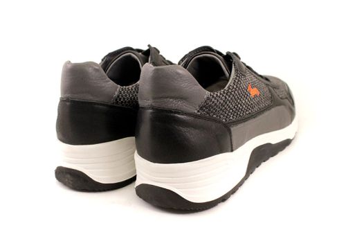 Мъжки спортни обувки от естествена кожа в черно - Модел Аделин