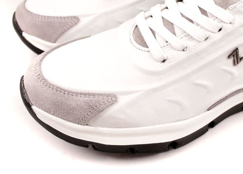 Мъжки спортни обувки от естествена кожа в бяло - Модел Корнел
