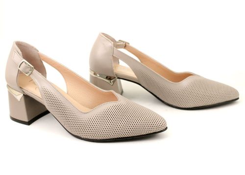 Pantofi formali dama din piele naturala din piele intoarsa - Model Elif.