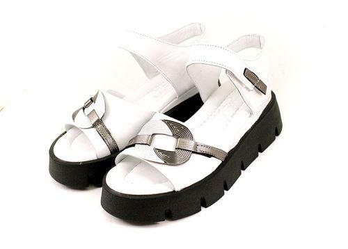 Дамски сандали в бяло - Модел Бийонсе