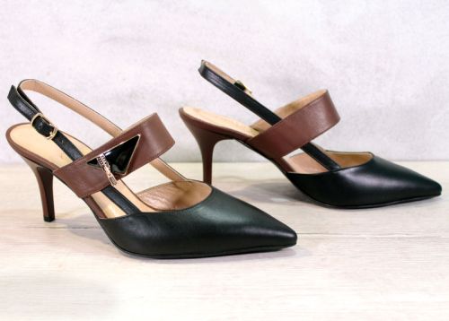 Sandale formale dama negru si maro - Model Emma