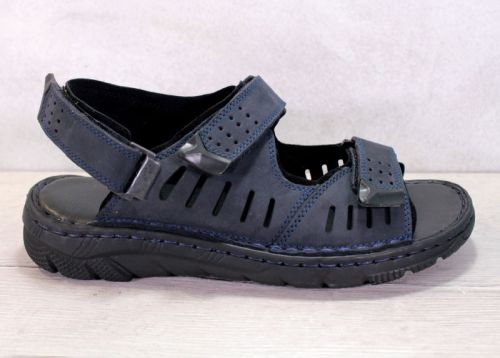Мъжки сандали от естествена кожа в тъмно синьо - модел Тома