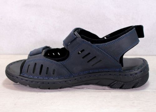Мъжки сандали от естествена кожа в тъмно синьо - модел Тома