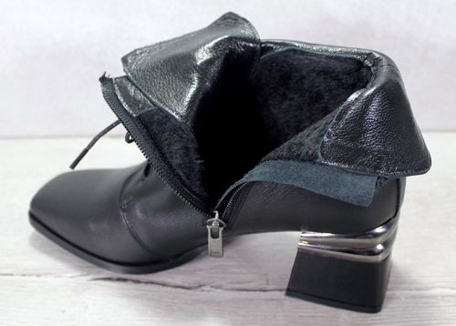 Grigio Intrigue - Дамски елегантни боти в черно - Модел Кристина.