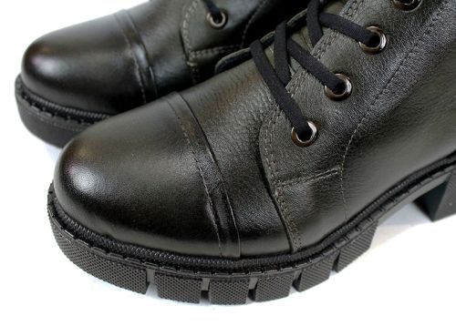 дамски кубинки Forte Ombra естествена кожа със състарен ефект и топъл хастар