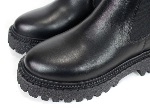 дамски боти Terra Velluto естествена кожа черни с дебело зимно ходило