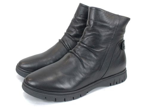 дамски боти Lina Arte естествена кожа черни