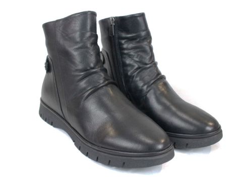 дамски боти Lina Arte естествена кожа черни