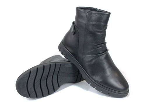 дамски боти Lina Arte естествена кожа черни