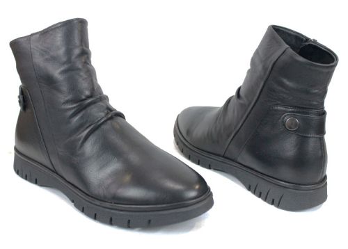 дамски боти Lina Arte естествена кожа черни