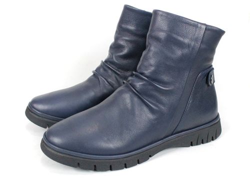 дамски боти Lina Arte естествена кожа тъмносини